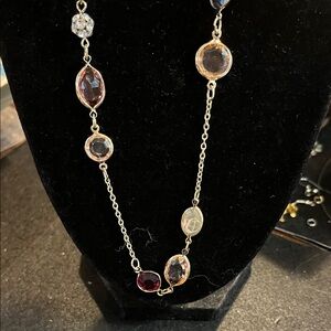 Ann Taylor Factory Elegant Gold and Crystal Necklace